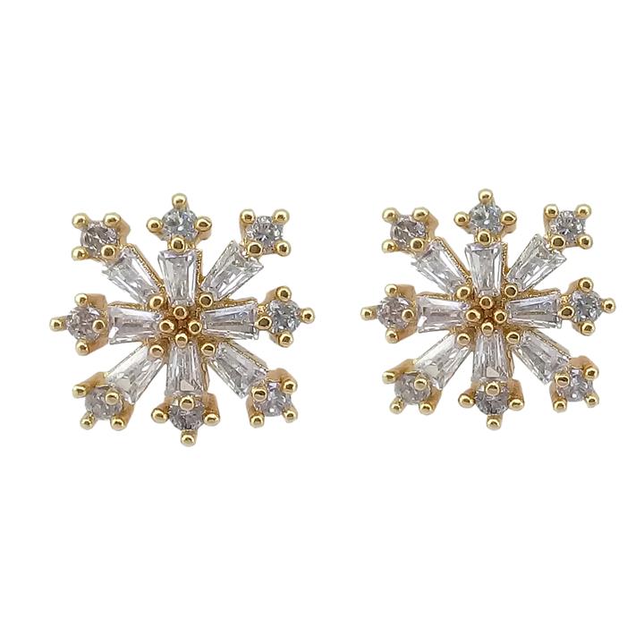 گوشواره زنانه ژوپینگ مدل کریستال برفی کد 0380